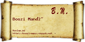 Boszi Manó névjegykártya